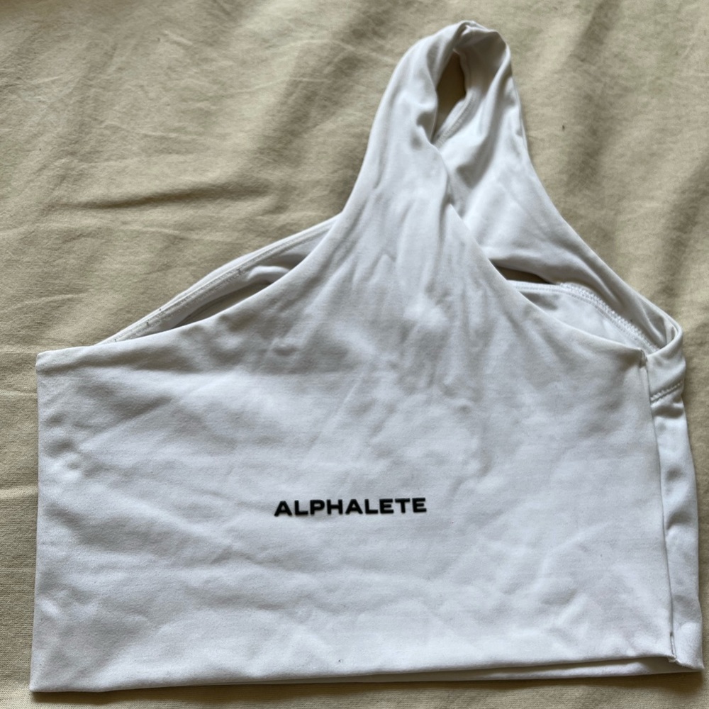 Alphalete Asymmetrical White Sports Bra XS